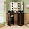5 Drawers Corner Vanity Desk with LED Mirror and Charging Station Storage Shelves for Bedroom